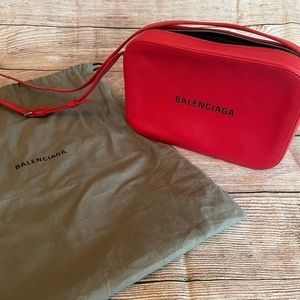 Balenciaga Red Leather Crossbody